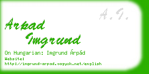 arpad imgrund business card