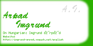 arpad imgrund business card